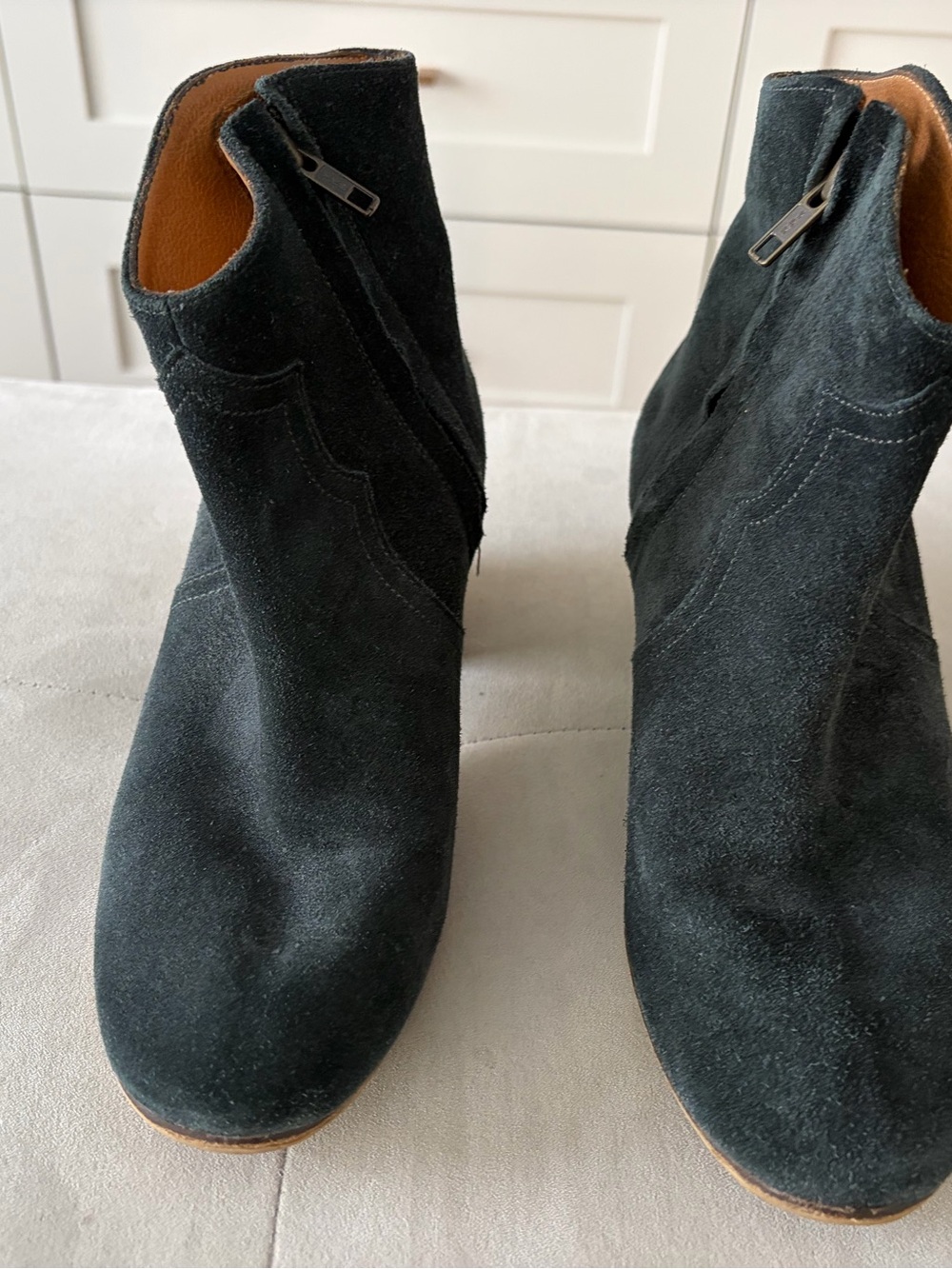 Isabelle Marant Etoile Green Suede Bootie